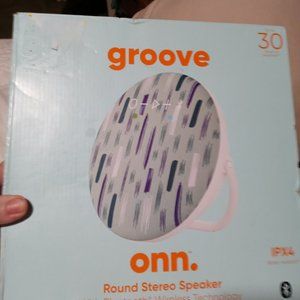 New Groove Onn Round Stereo Speaker Bluetooth Wireless Technology
